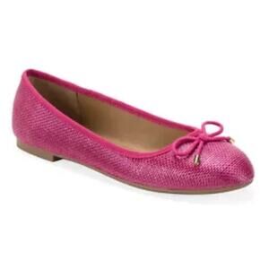 NWT Crown & Ivy Wide 8.5 Hot Pink Larissa Slip On Ballet Flat Shoe Work Office